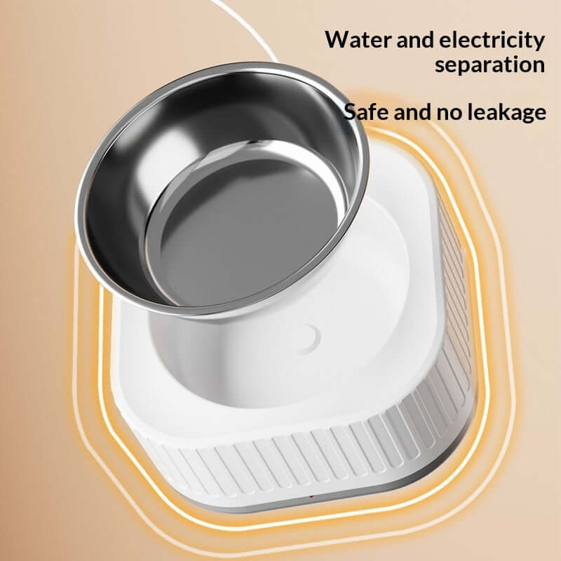 Simple Home-use Stainless Steel Water Bowl With Constant Temperature For Cats