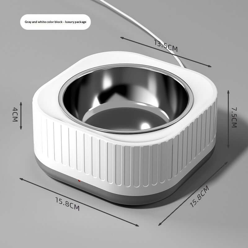 Simple Home-use Stainless Steel Water Bowl With Constant Temperature For Cats